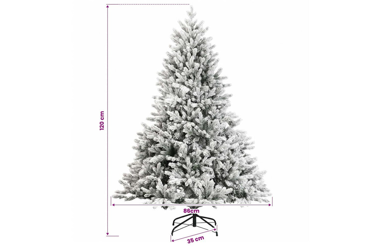 Vidaxl Artificial Hinged Christmas Tree 120 Cm 150 Leds Warm White-10