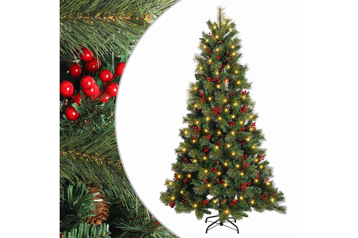 Vidaxl Artificial Hinged Christmas Tree 150 Cm 150 Leds Warm White-2