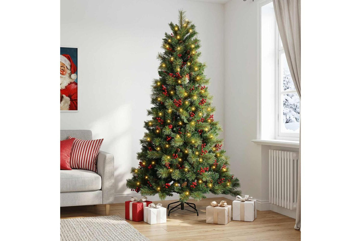 Vidaxl Artificial Hinged Christmas Tree 150 Cm 150 Leds Warm White-3