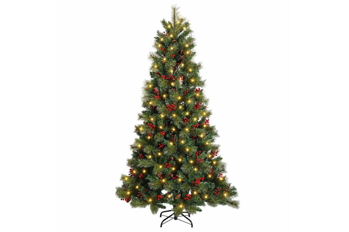 Vidaxl Artificial Hinged Christmas Tree 150 Cm 150 Leds Warm White-4