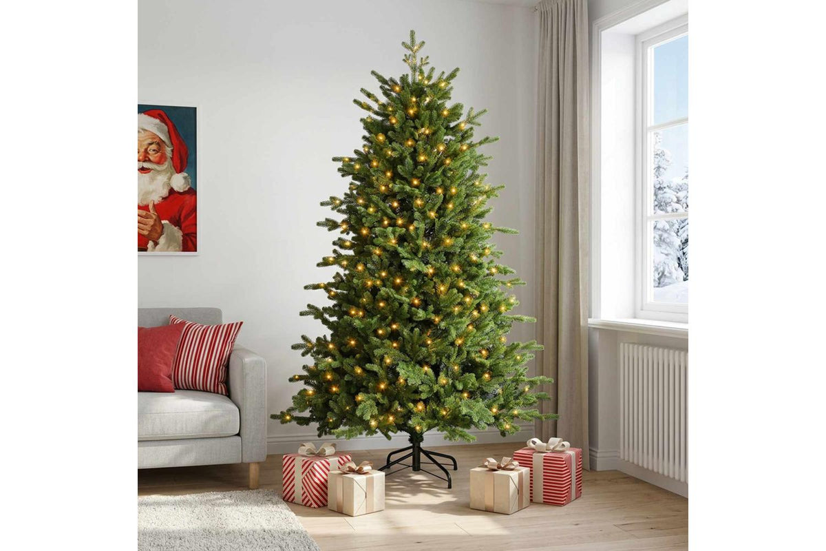 Vidaxl Artificial Hinged Christmas Tree 150 Cm 150 Leds Warm White-3