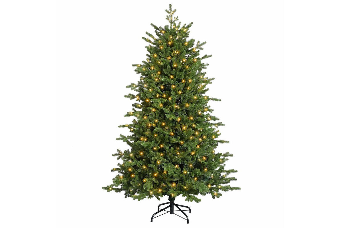 Vidaxl Artificial Hinged Christmas Tree 150 Cm 150 Leds Warm White-4