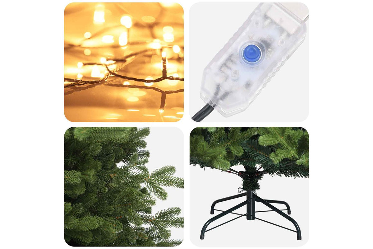 Vidaxl Artificial Hinged Christmas Tree 150 Cm 150 Leds Warm White-7