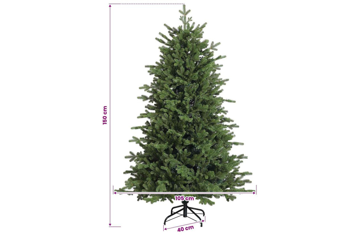 Vidaxl Artificial Hinged Christmas Tree 150 Cm 150 Leds Warm White-10