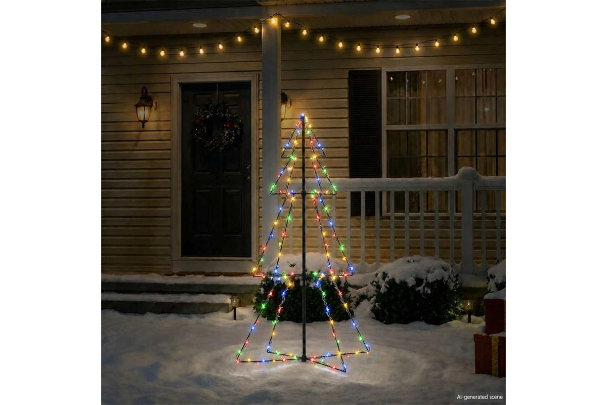 Vidaxl Christmas Cone Tree 160 Leds Indoor And Outdoor 78x120 Cm-3