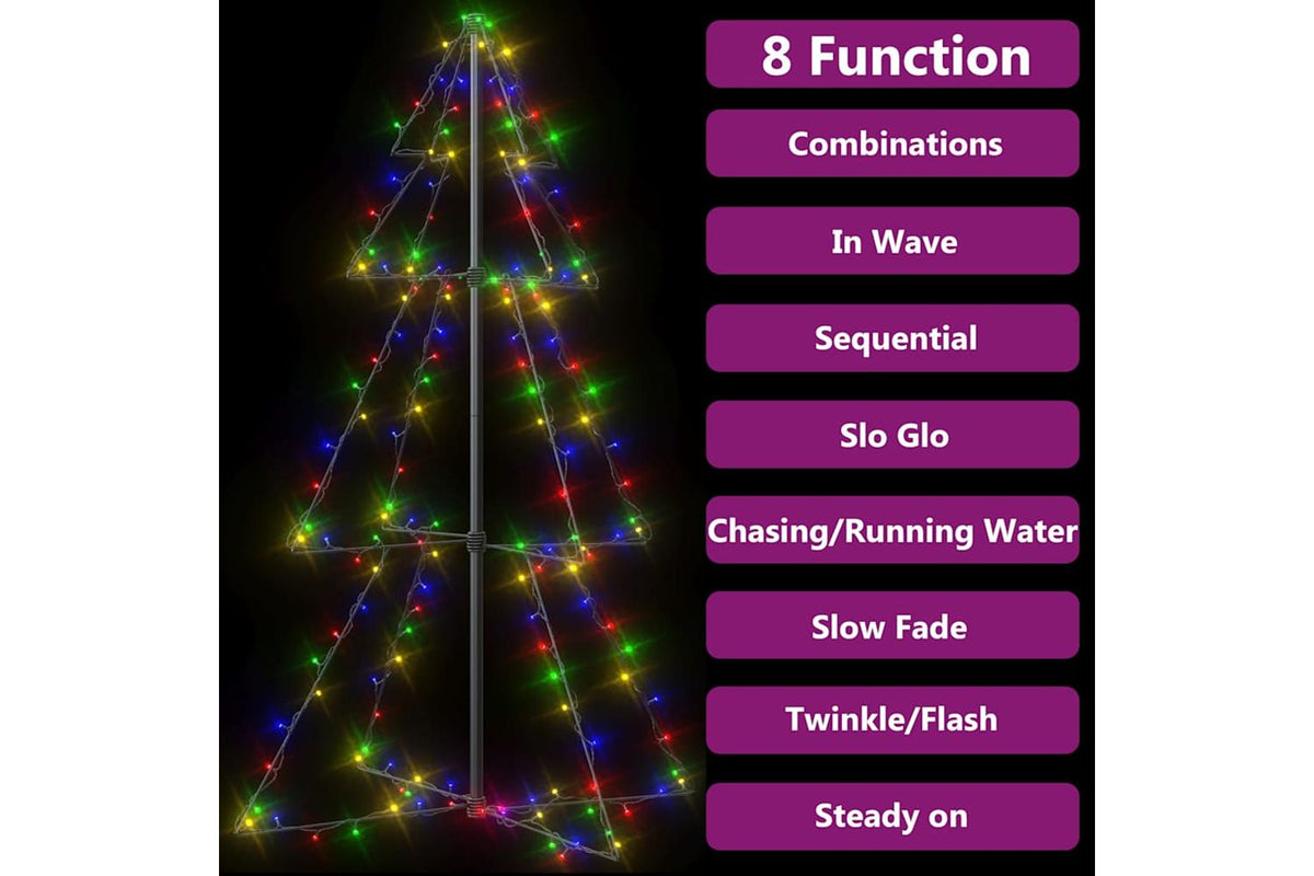 Vidaxl Christmas Cone Tree 160 Leds Indoor And Outdoor 78x120 Cm-7