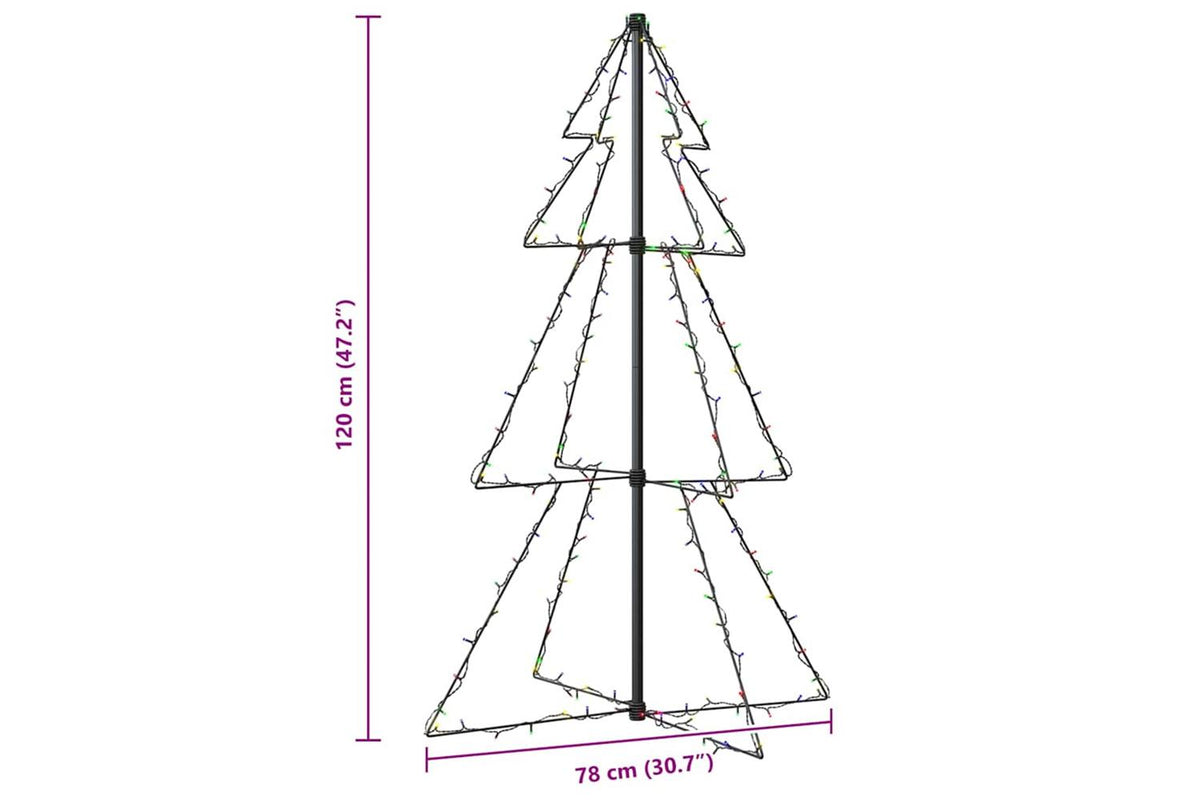 Vidaxl Christmas Cone Tree 160 Leds Indoor And Outdoor 78x120 Cm-8