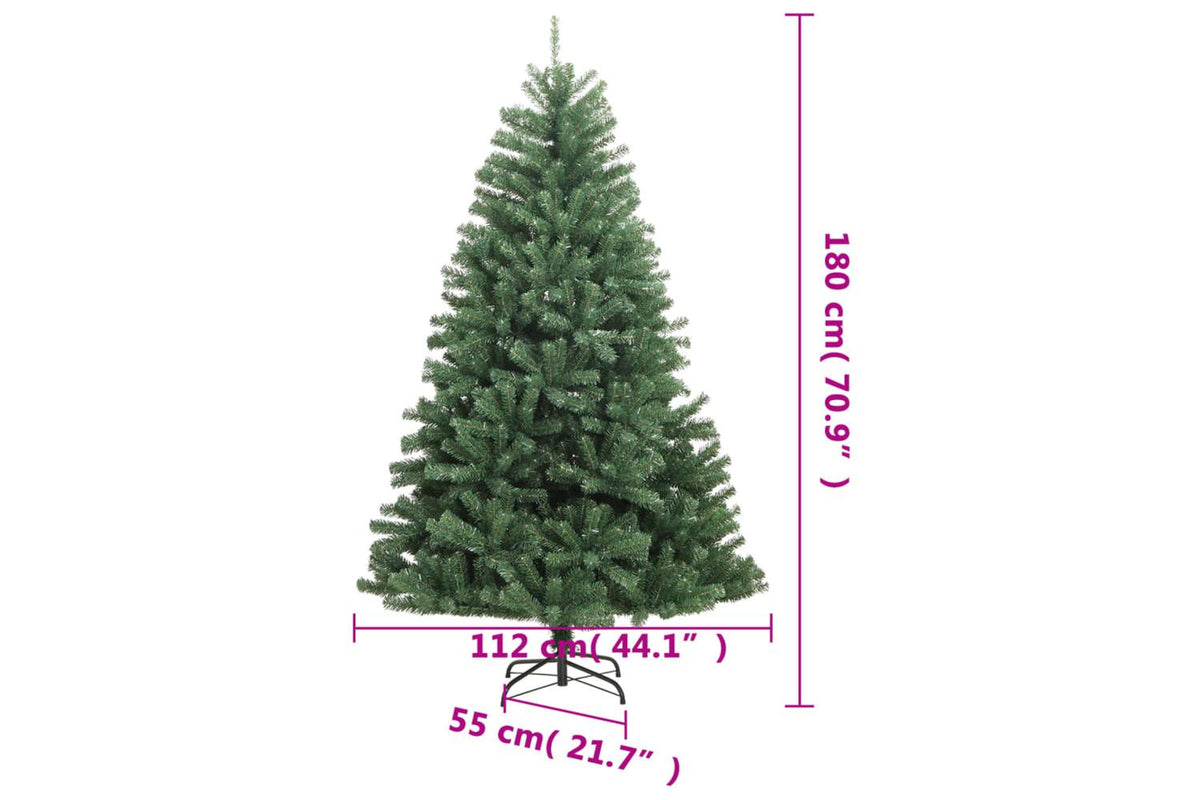 Vidaxl Artificial Hinged Christmas Tree With Stand Green 180 Cm-9