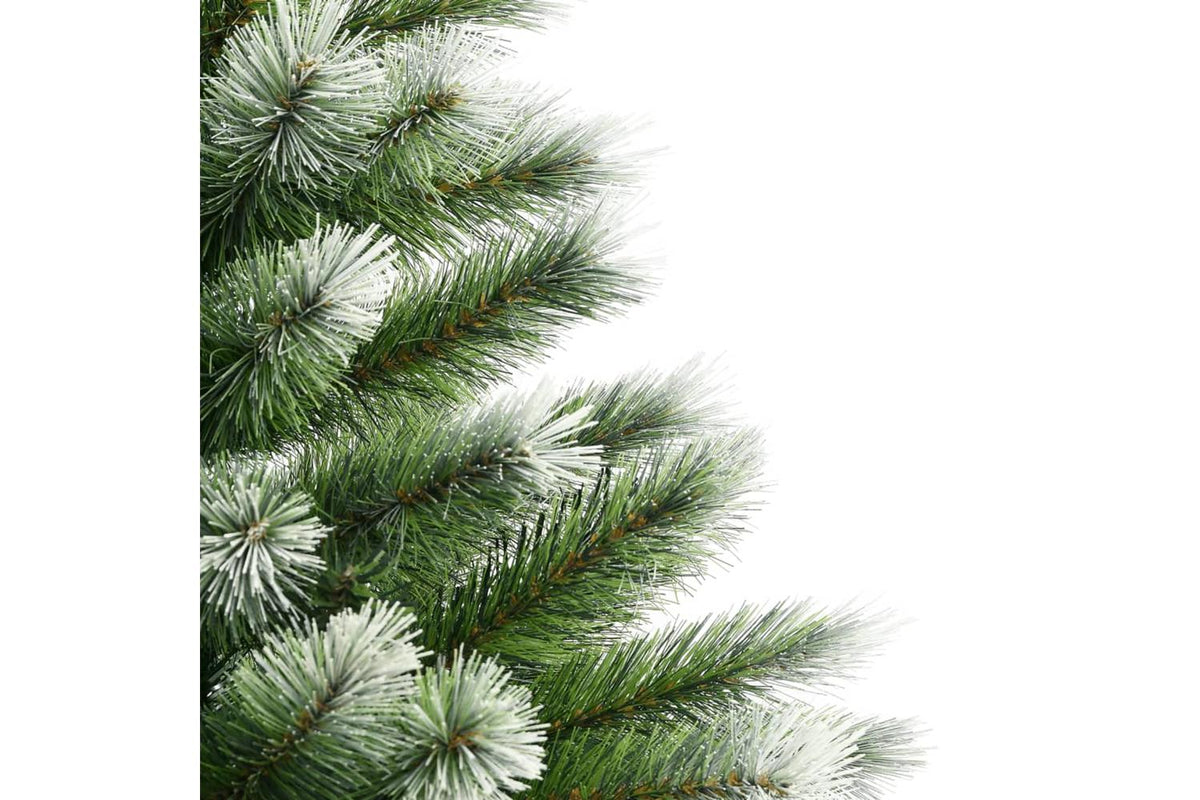 Vidaxl Artificial Hinged Christmas Tree With Flocked Snow 210 Cm-4