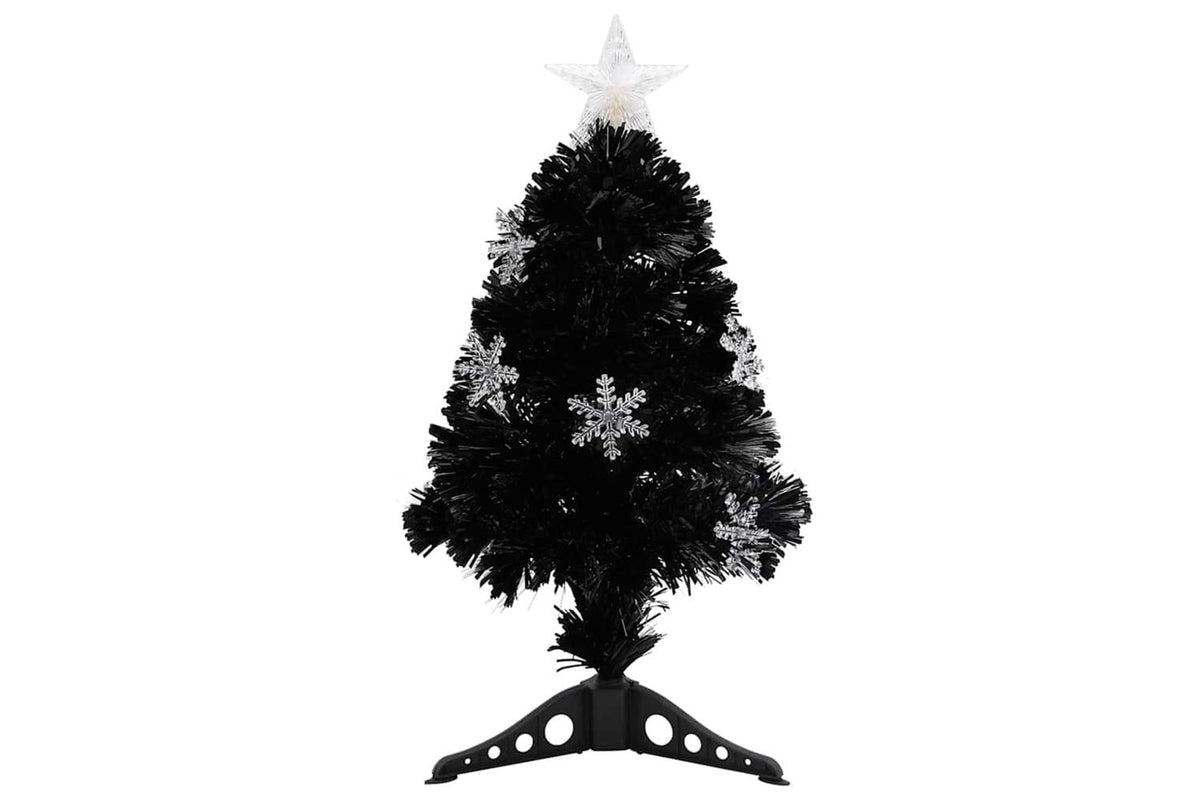 Vidaxl Christmas Tree With Led Snowflakes Black 64 Cm Fibre Optic-2