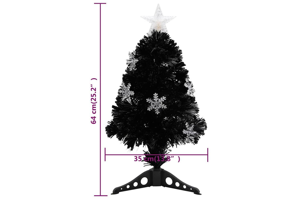 Vidaxl Christmas Tree With Led Snowflakes Black 64 Cm Fibre Optic-9