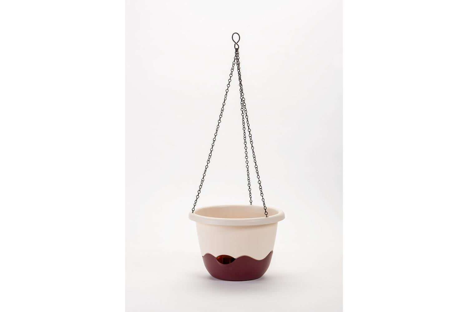 Plastia Mareta Flower Pot | Beige & Wine Red | 30cm