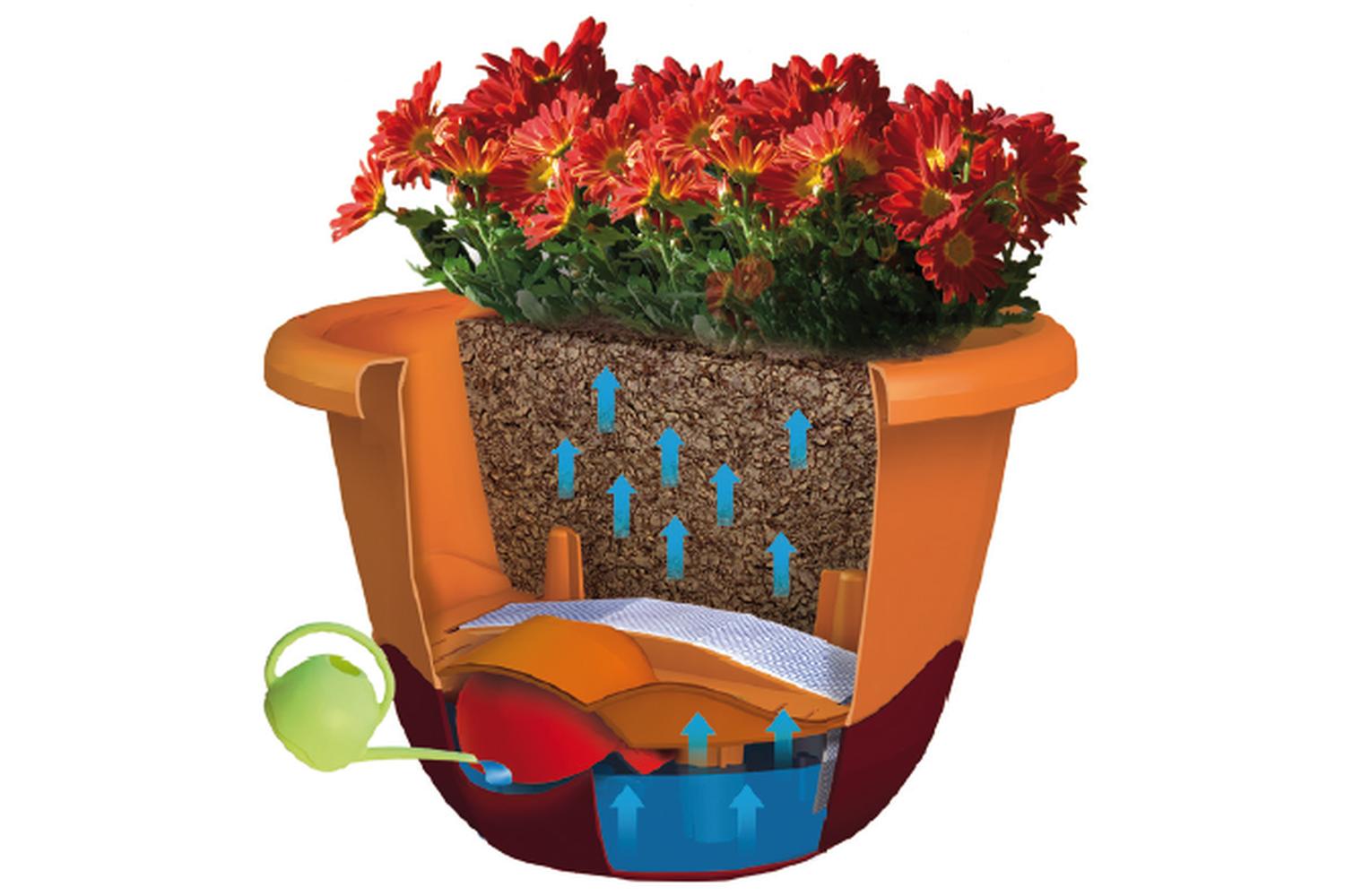 Plastia Mareta Flower Pot | Beige & Wine Red | 30cm-4