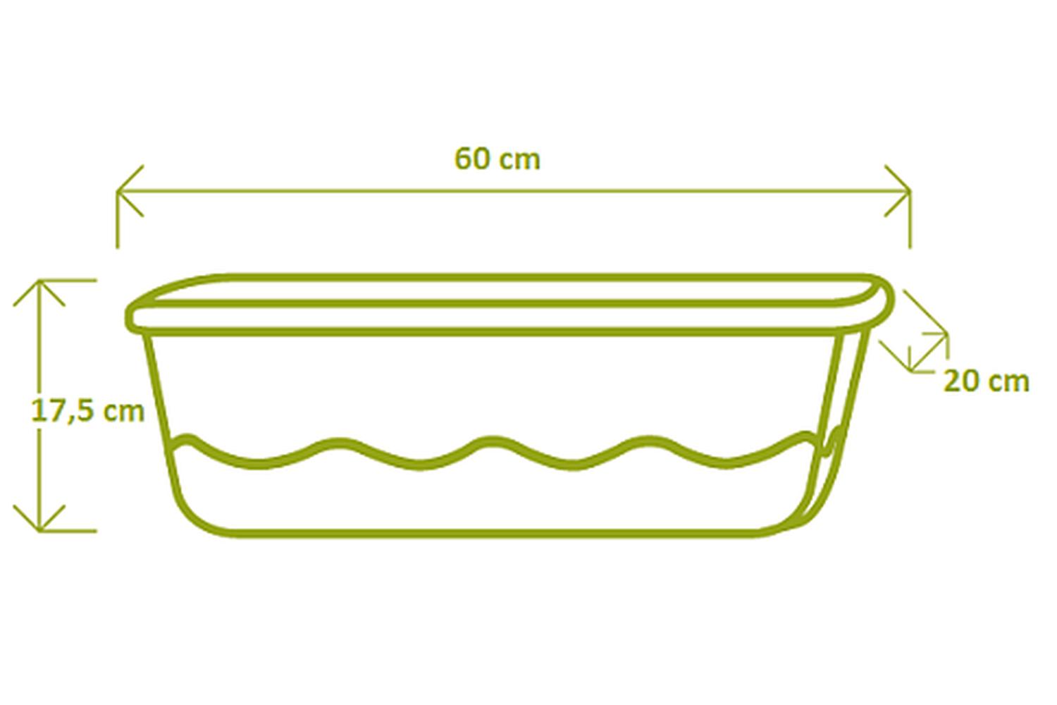 Plastia Mareta Flower Box | Grey | 60cm-6