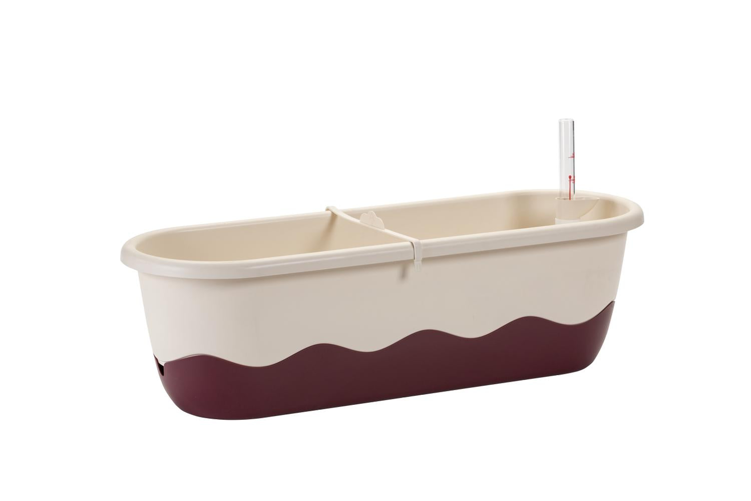 Plastia Mareta Flower Box | Beige & Wine Red | 60cm
