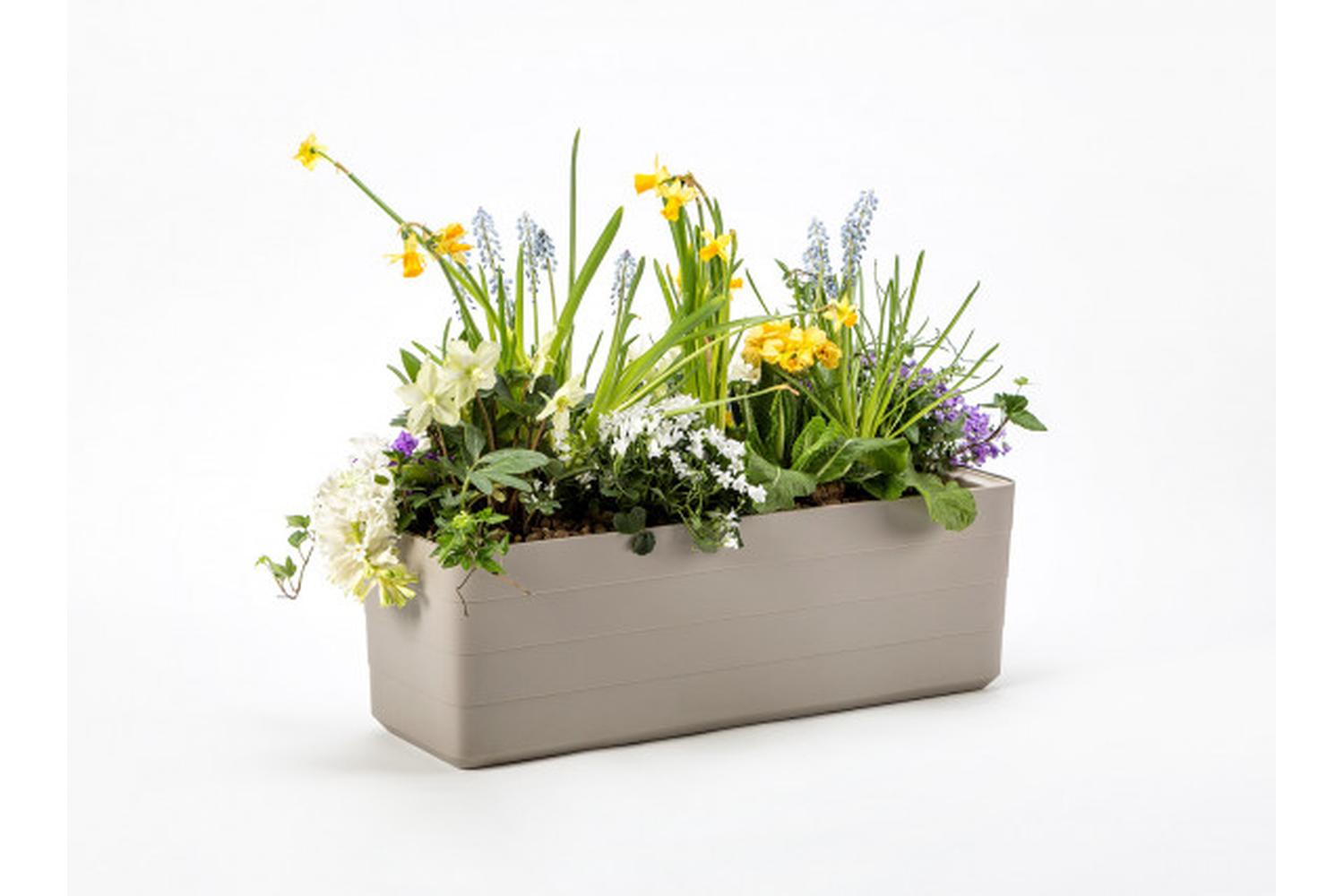Plastia Berberis Flower Box | Taupe & Beige | 60cm-2