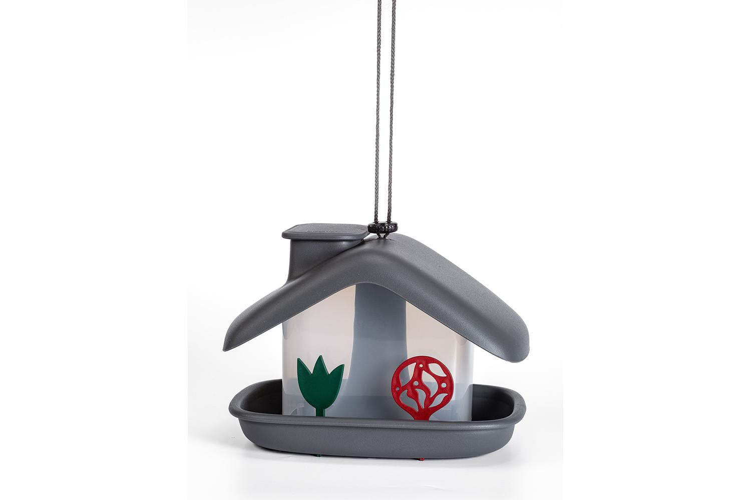 Plastia Domek Bird Feeder | Grey | 21cm-3