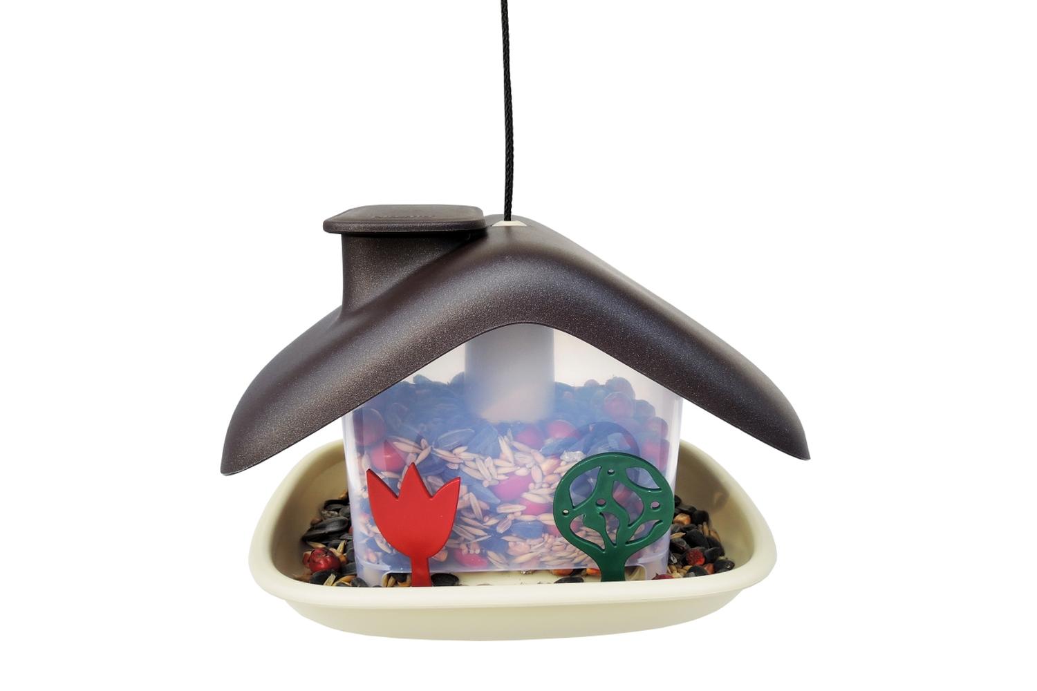Plastia Domek Bird Feeder | Brown | 21cm-2