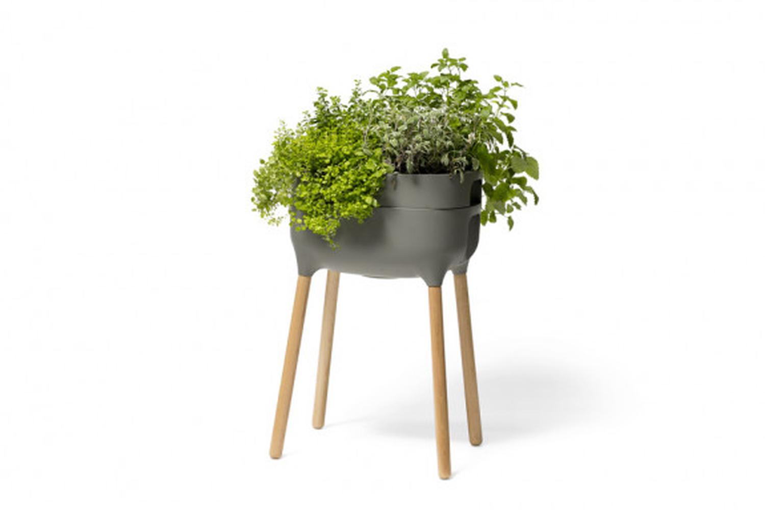 Plastia Raised Indoor Planter Urbalive | Grey | 77cm-4