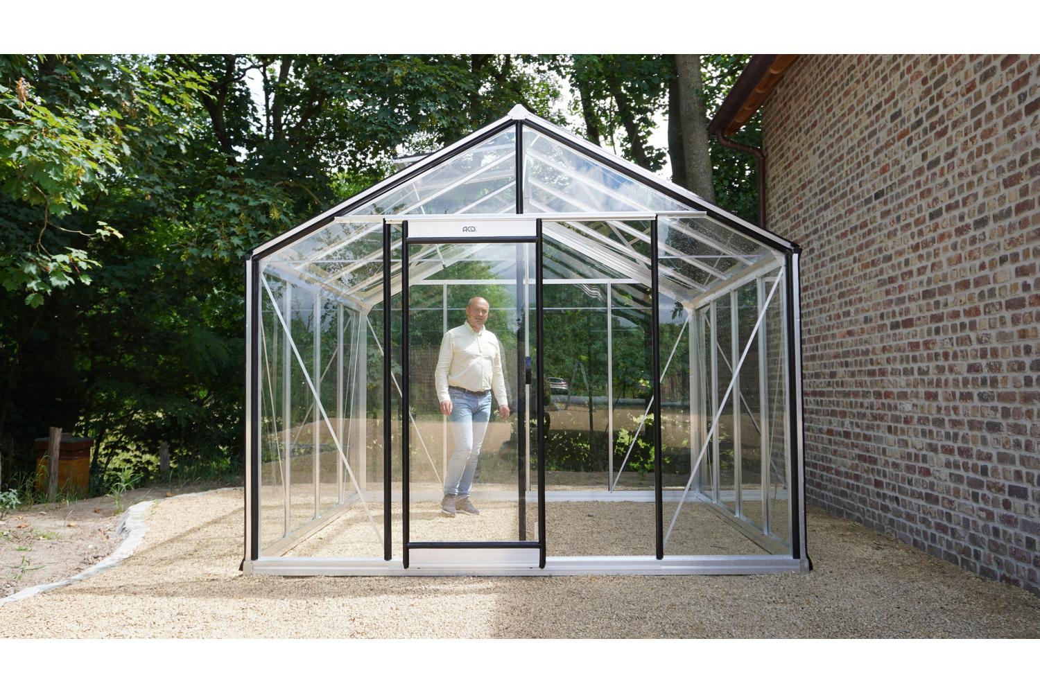 Erin Greenhouse Diy Kit Aluminium Profiles 4mm Clear Tempered Glass-2