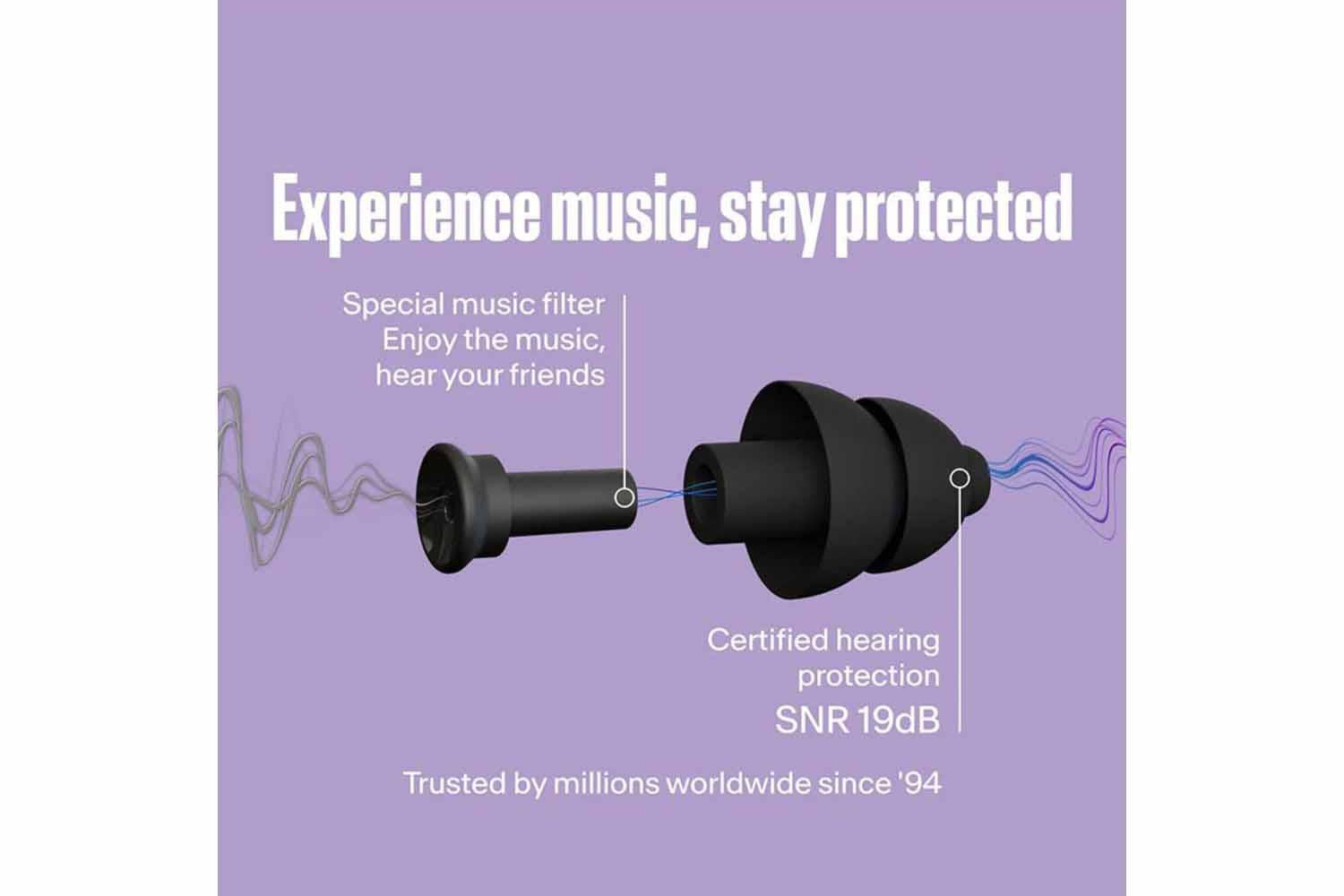 Alpine Party Plugs Hearing Protection | Black-4