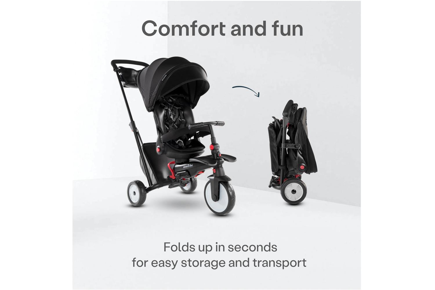 Smartrike STR7 6-in-1 Stroller Trike | Black-6