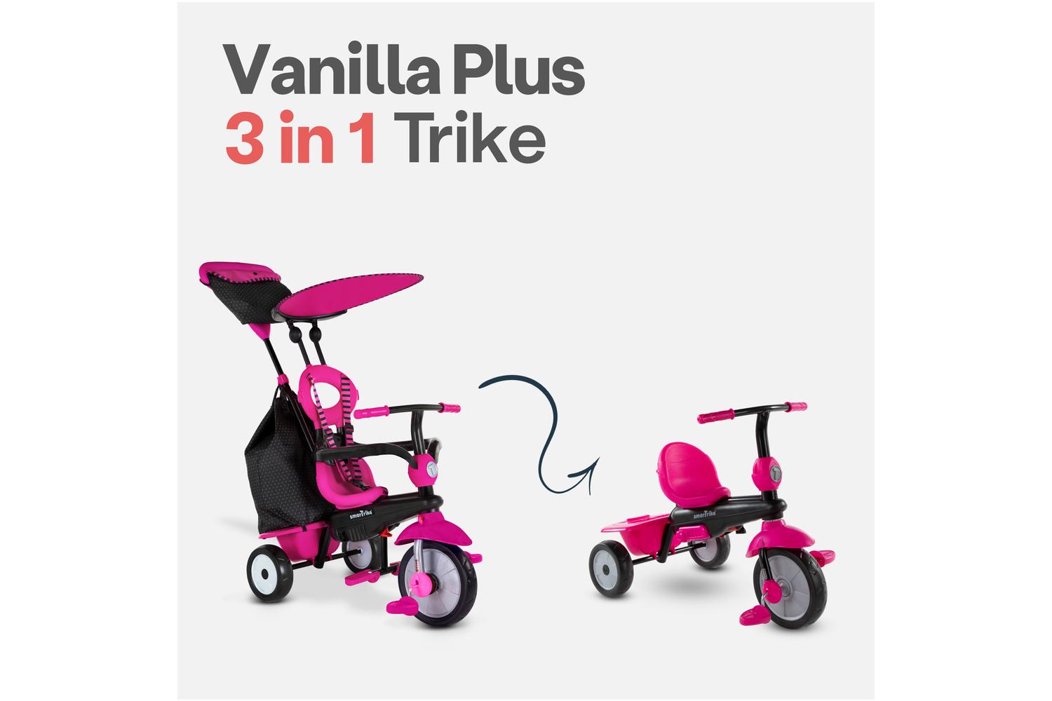 Smartrike 4-in-1 Vanilla Plus Toddler Tricycle | Pink-2