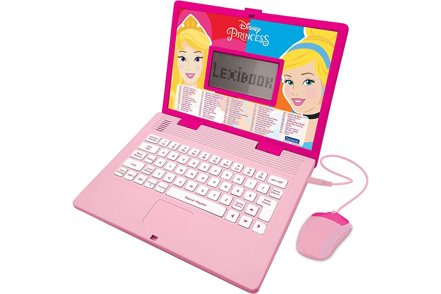 Lexibook JC598DPi1 Disney Princesses Educational and Bilingual Laptop French/English with 124 Activities