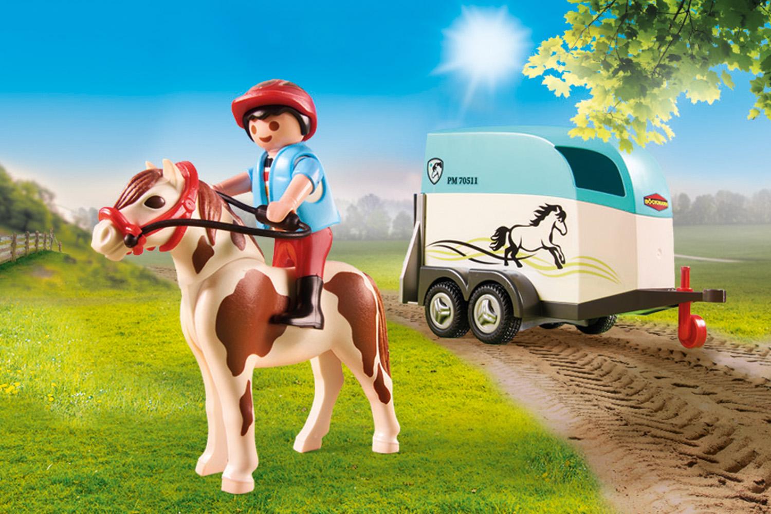 Playmobil 70511 Country Car With Pony Trailer-3