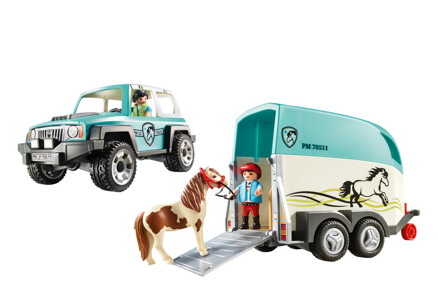 Playmobil 70511 Country Car With Pony Trailer-4