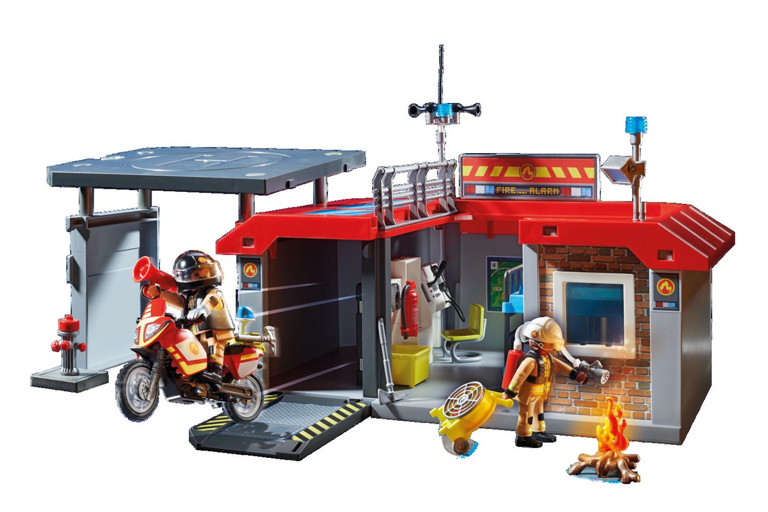 Playmobil 71193 City Action Take Along Fire Station-2