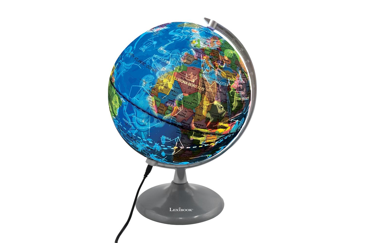 Lexibook NLJ185EN Luminous Day and Night Globe Map of Earth-2