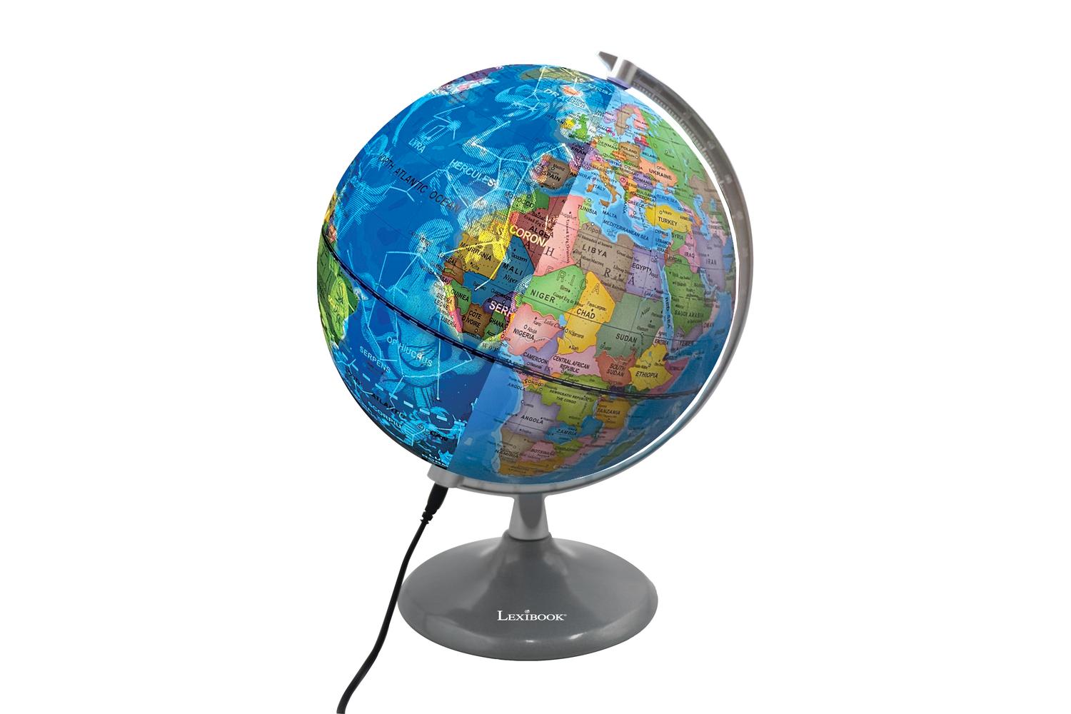 Lexibook NLJ185EN Luminous Day and Night Globe Map of Earth-3