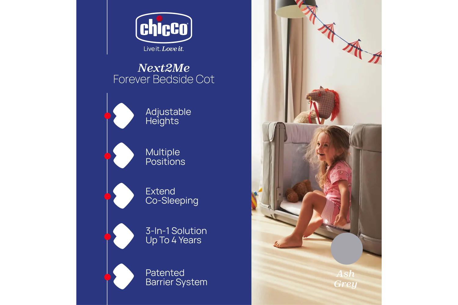 Chicco Next2me Forever Bedside Crib | Baby Sleep Cot Enhanced With Patented Technology-3