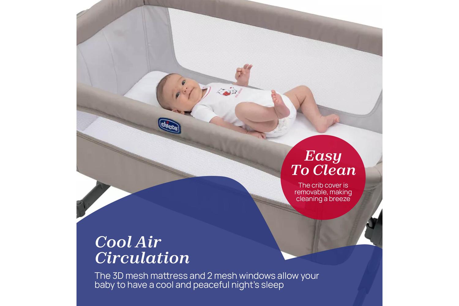 Chicco Next2me Essential Dune Bedside Crib-6