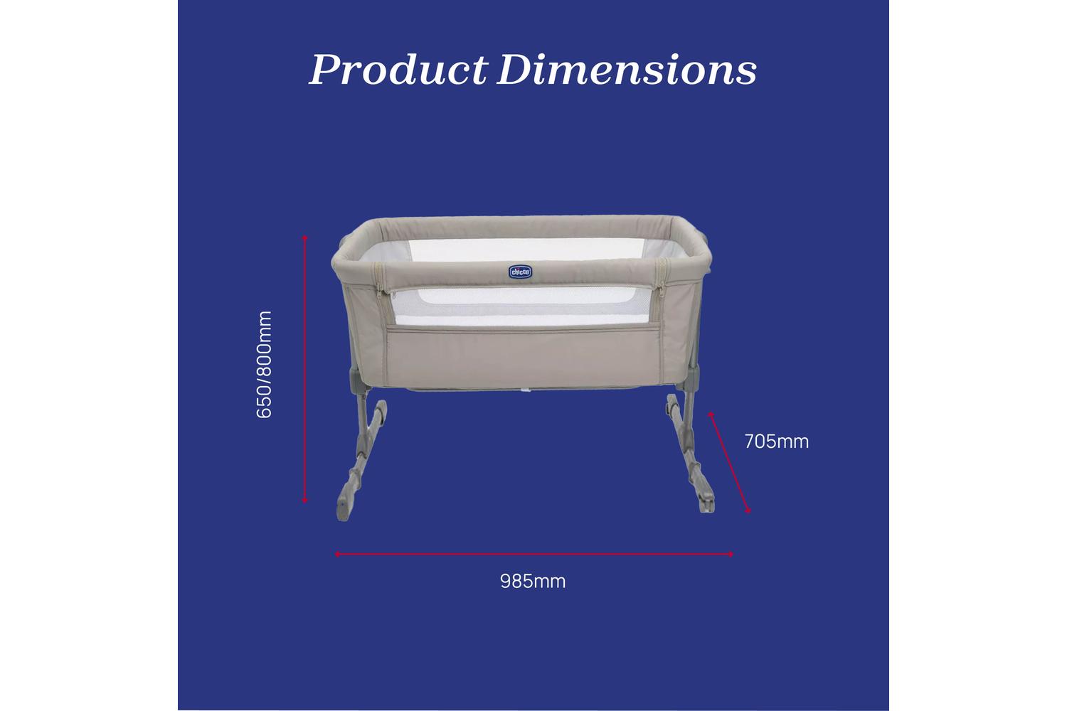 Chicco Next2me Essential Dune Bedside Crib-9