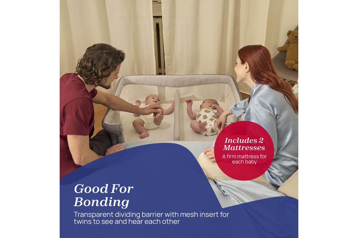 Chicco Next2me Twins Bedside Crib: Cozy, Convenient And Premium Baby Sleep Solution-4