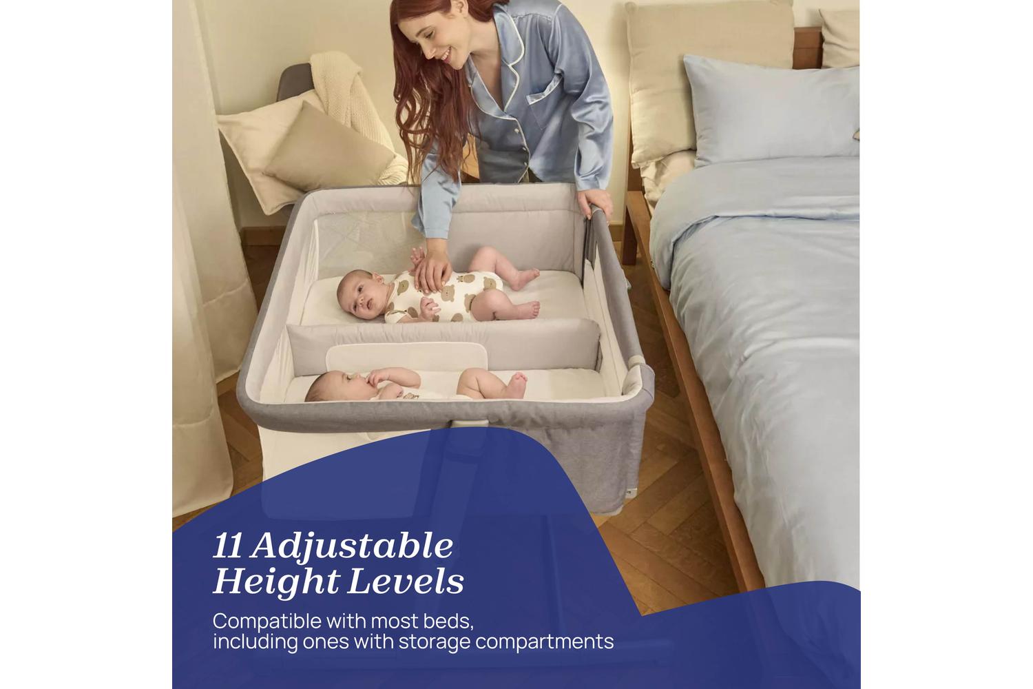 Chicco Next2me Twins Bedside Crib: Cozy, Convenient And Premium Baby Sleep Solution-6