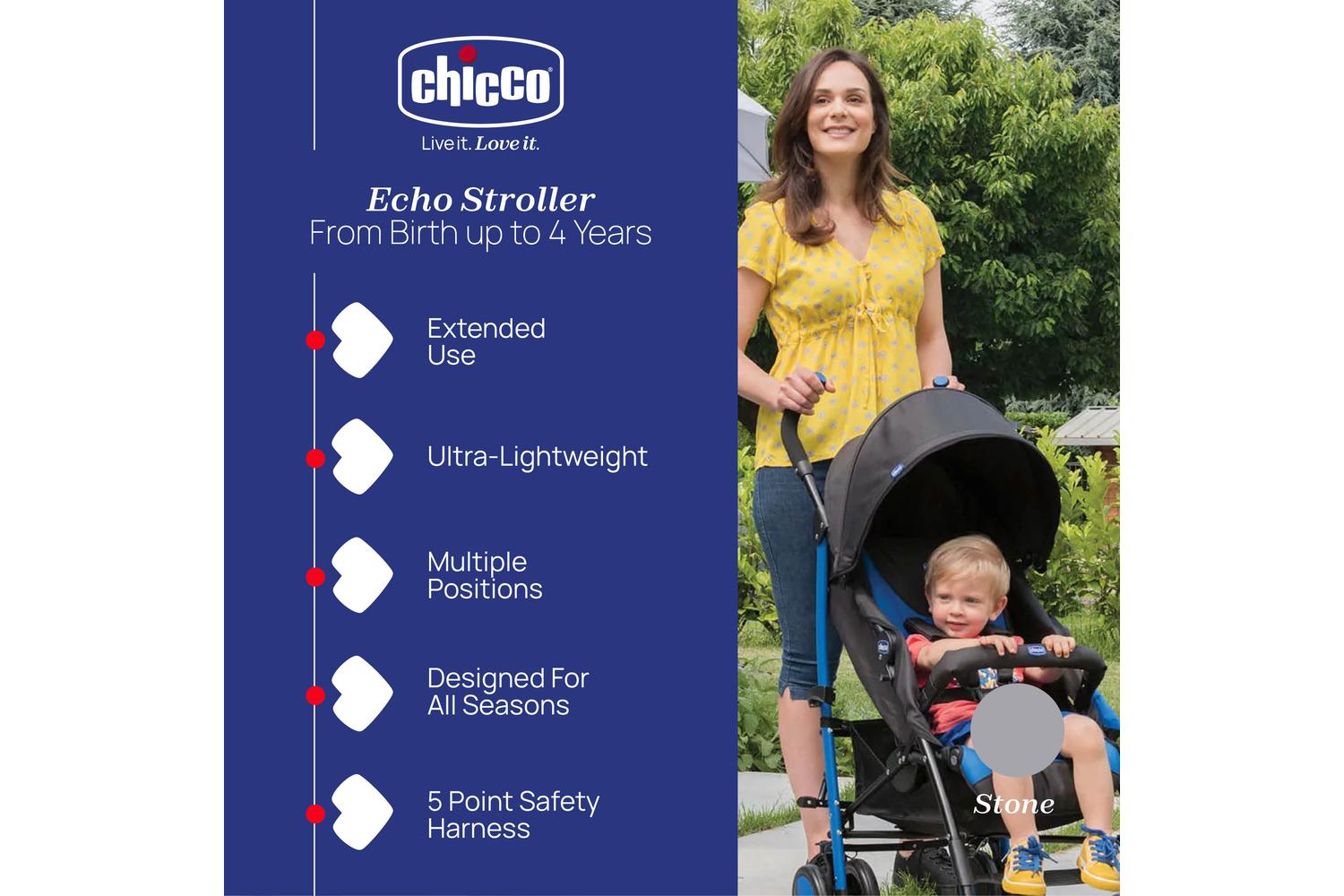 Chicco Echo Stroller, Lightweight Baby Travel System-2