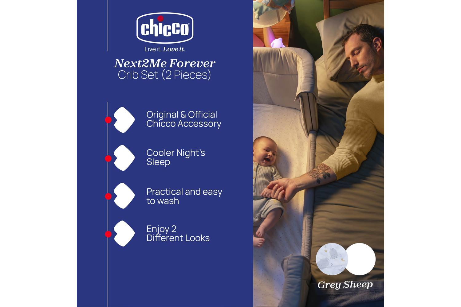 Chicco Next2me Forever Crib (2-piece) Set | Original Official Chicco Baby Bedding-2