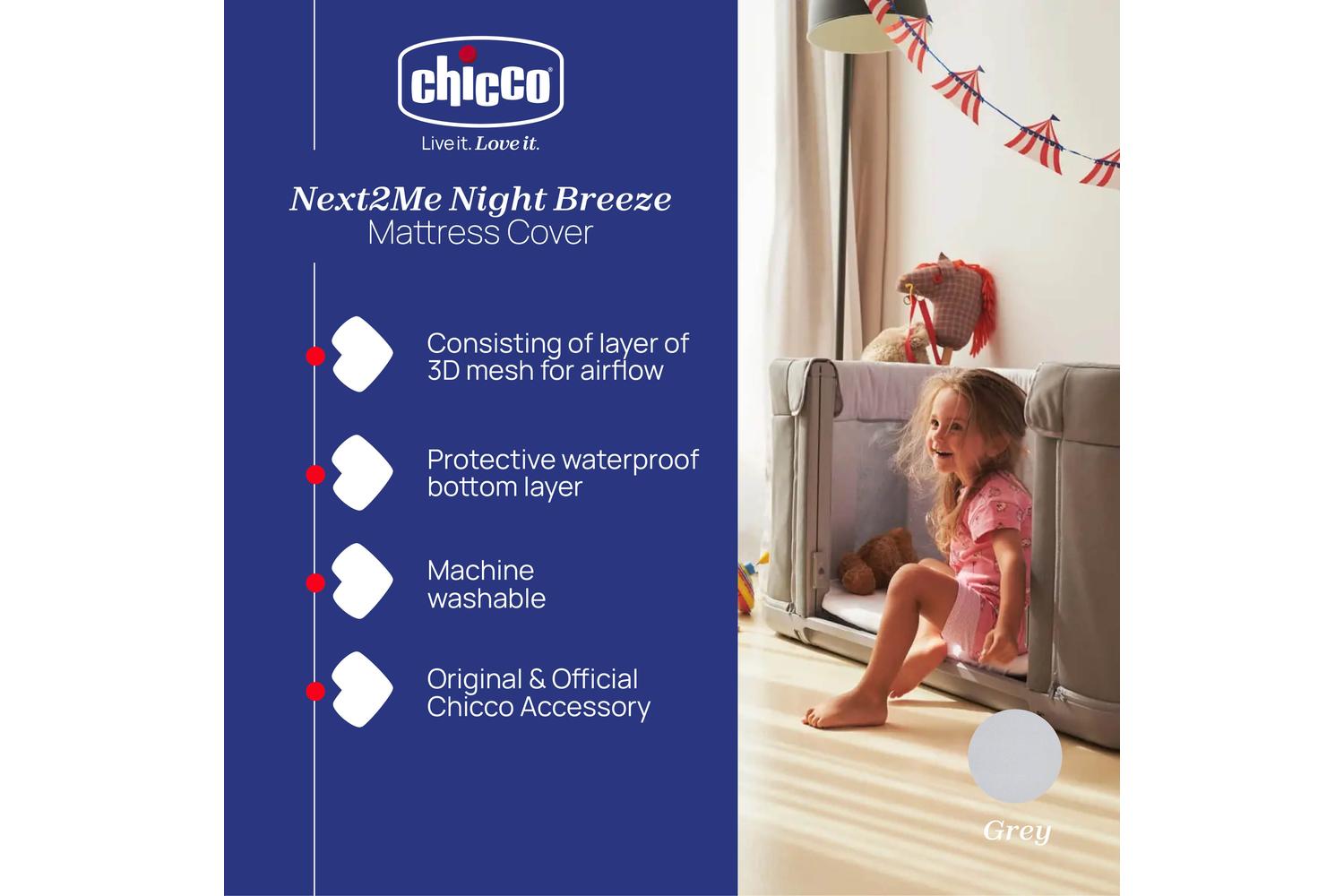 Chicco Next2me Forever Baby Mattress Cover In Ireland For Baby Sleep Comfort-2