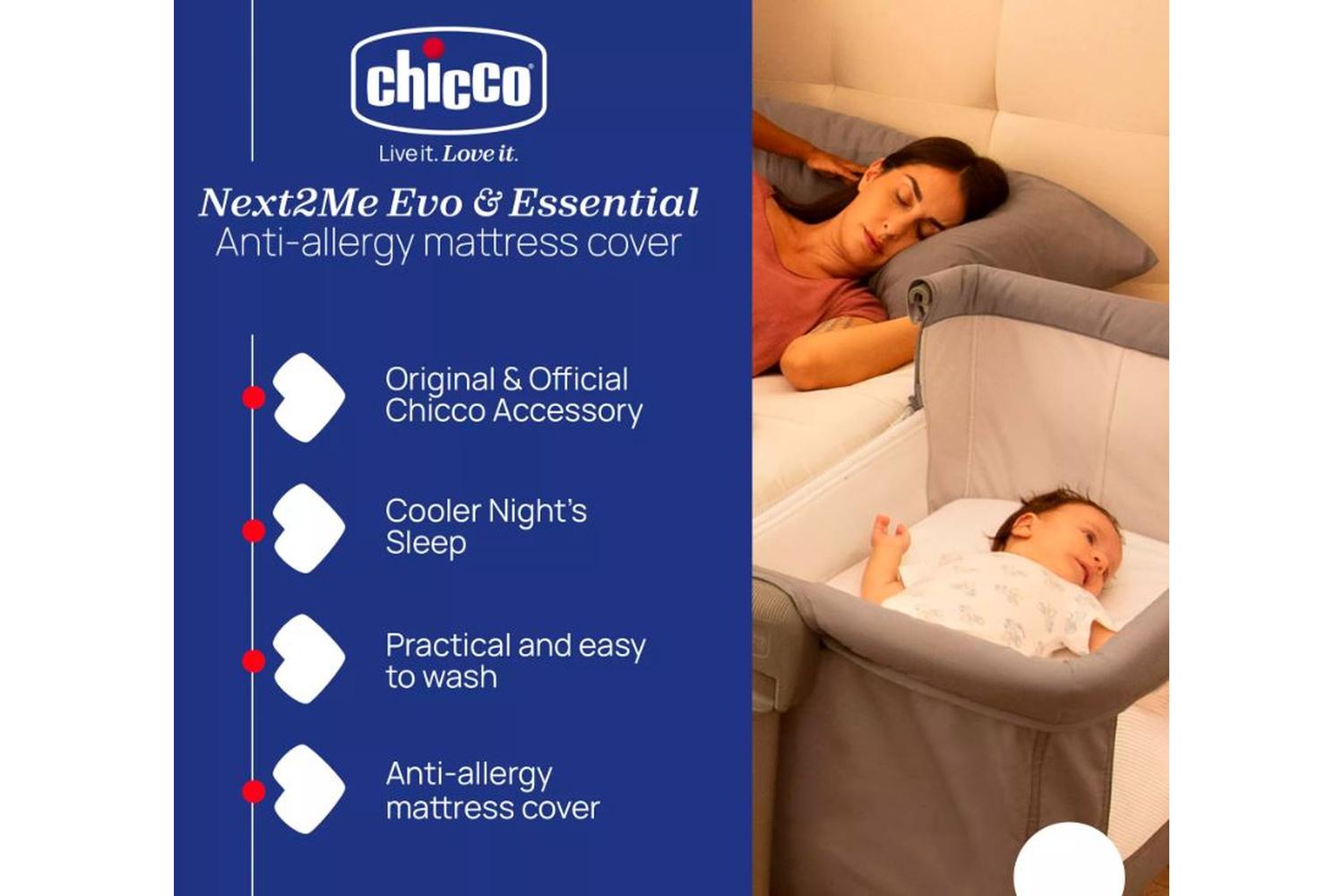 Chicco Next2me Evo Anti-allergy Mattress Cover - Breathable, Extra-absorbent, Hygienic Baby Bedding-2