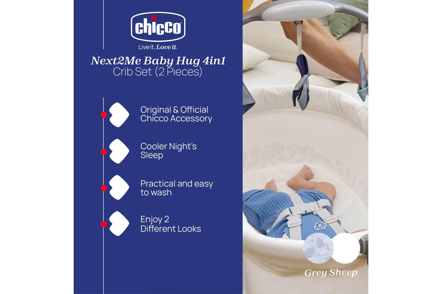 Chicco Official 2 Piece Crib Set - Baby Hug | Comfortable, Easy-to-clean Cotton Sheets For Cribs-2