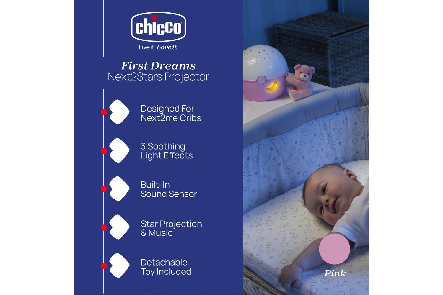 Chicco First Dreams Next2stars Baby Projector, Cot Light & Classical Music Play, Nighttime Lullaby For Infants-2