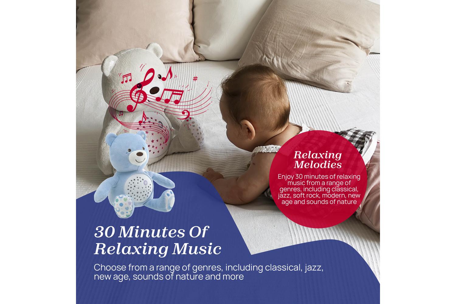 Chicco First Dreams Baby Bear Plush & Projector, Baby Sleep Aid, Nursery Night Light, Irresistibly Cuddly Companion, Machine Washable, From Chicco Baby-4