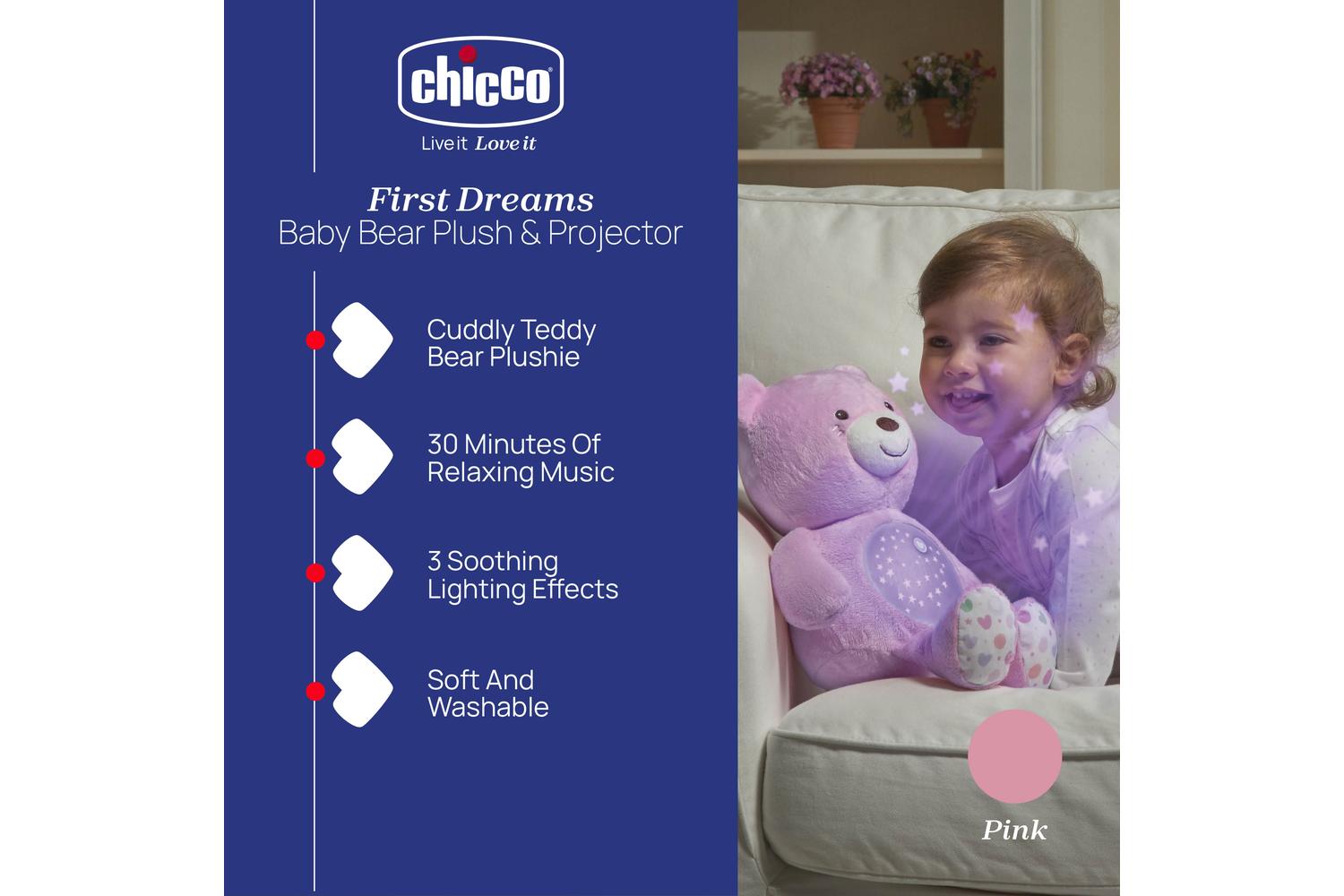 Chicco First Dreams Baby Bear Plush Projector - Gentle Sleep Aid For Infants, Baby & Nursery Specialist, Chicco-2