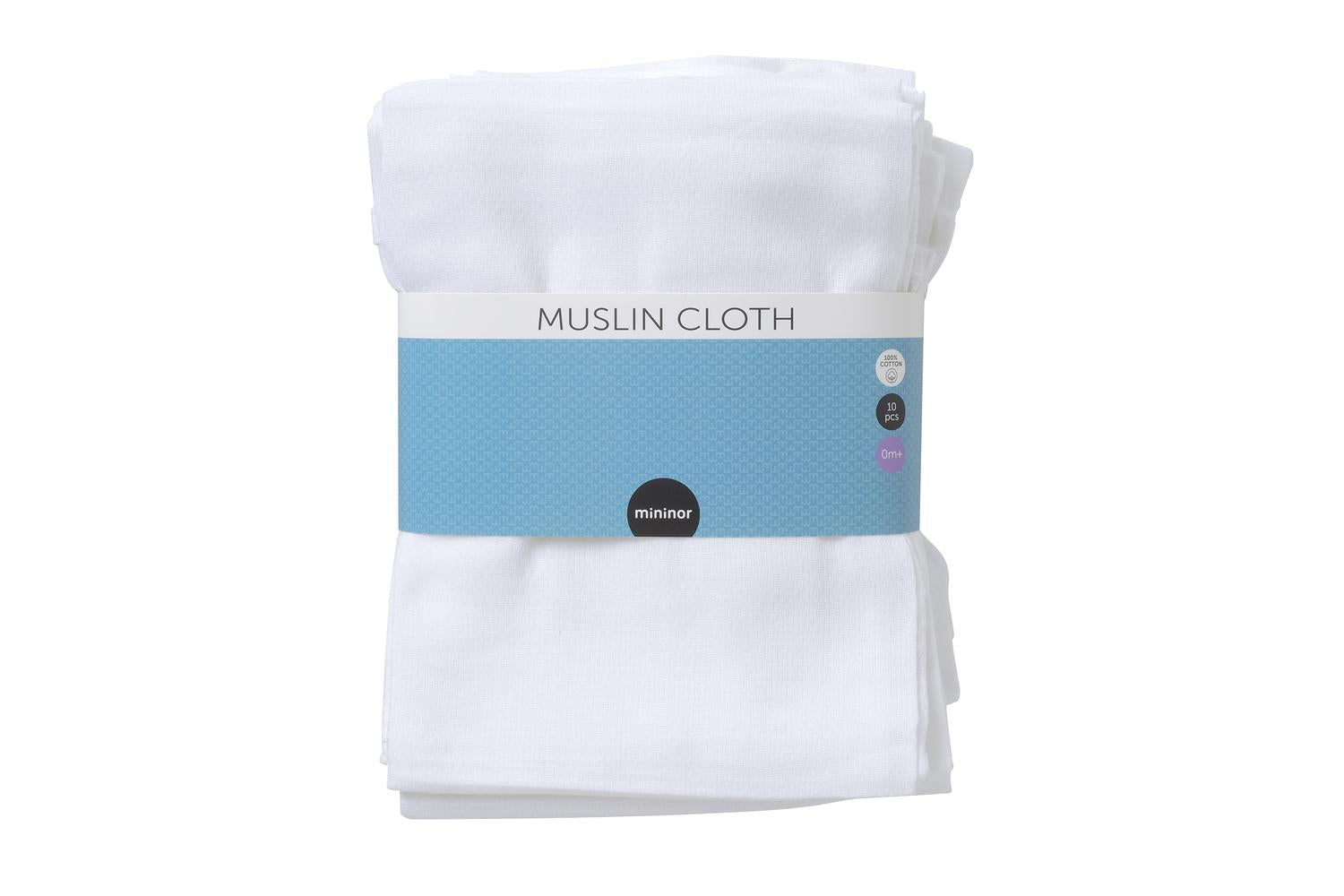 Mininor Muslin Cloth | White |10 Pieces-4