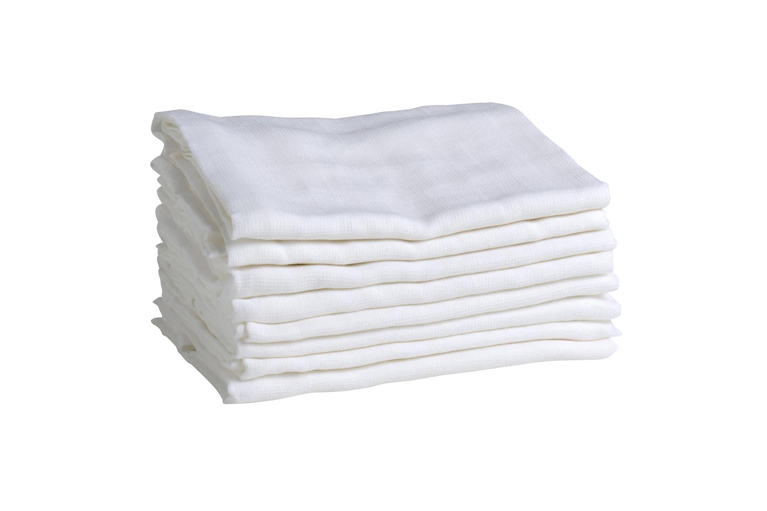 Mininor Organic Muslin Cloth | White | 8 Pieces