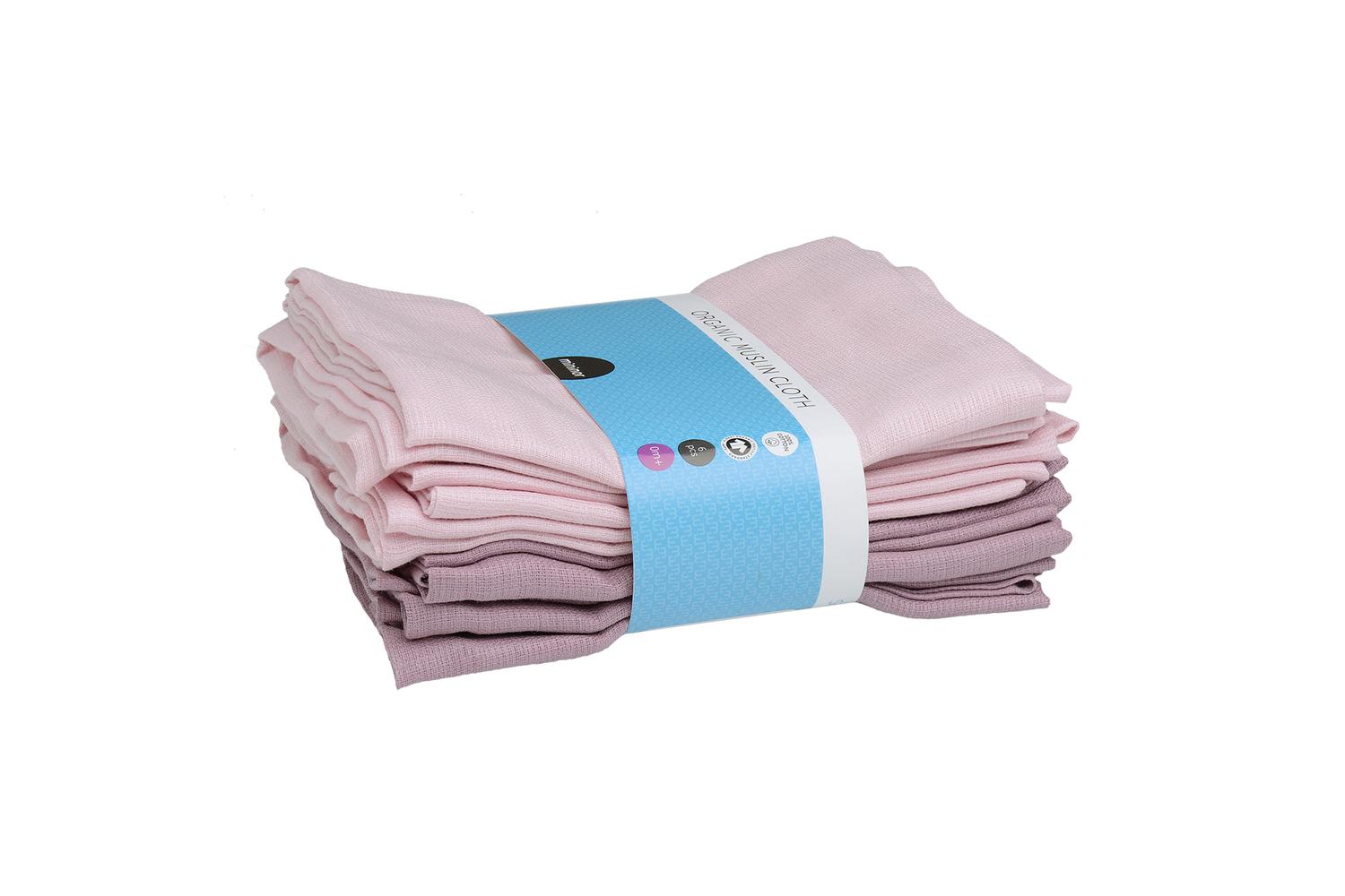 Mininor Organic Muslin Cloth | Rose/Heath Flower | 6 Pieces-2