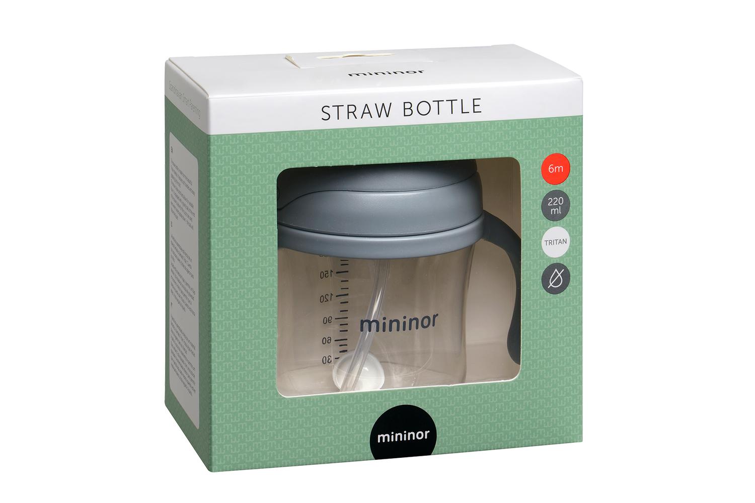 Mininor Straw Bottle | 220ml | Grey-4